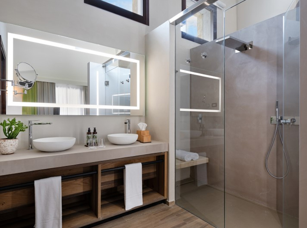 I lavabi e il piatto doccia Acquabella impreziosiscono gli interni del Resort Momentum