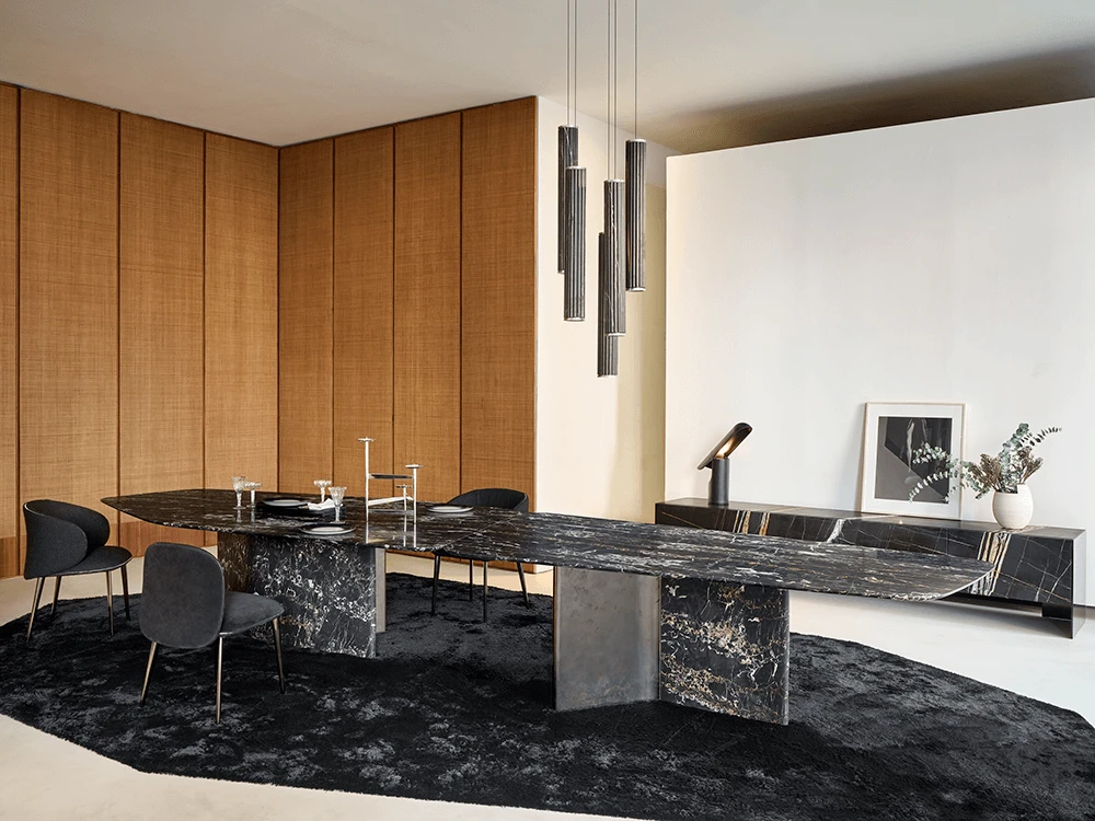 Il dining NEUTRA: design su misura e matericità della pietra naturale