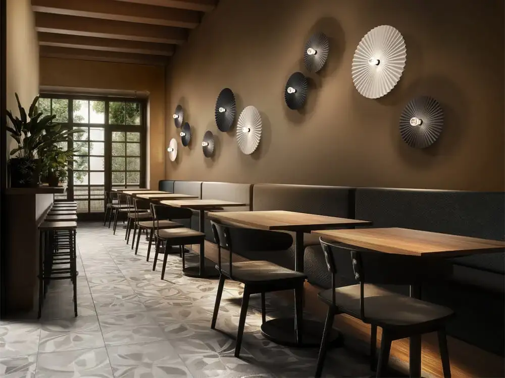 Doge sospensione plissettata illuminazione contract Linea Light Group.webp