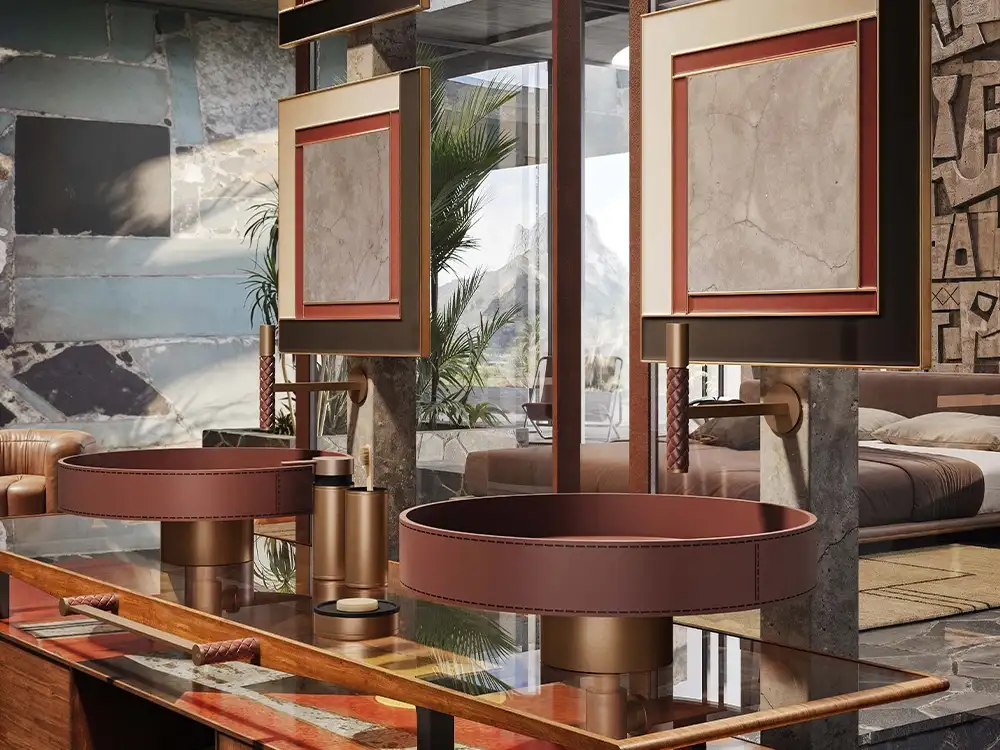 Gessi Pelle: la rubinetteria di design ispirata all'intreccio della pelle