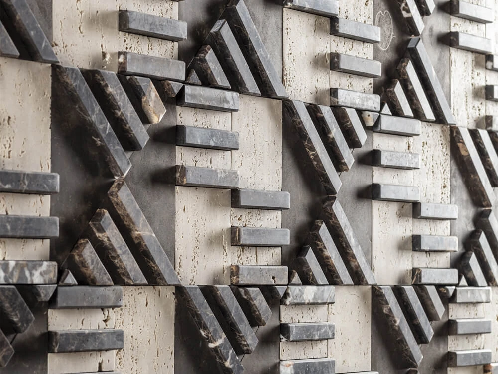 Pattern Tessili: la nuova collezione di rivestimenti in marmo di Lithea firmata da Elena Salmistraro