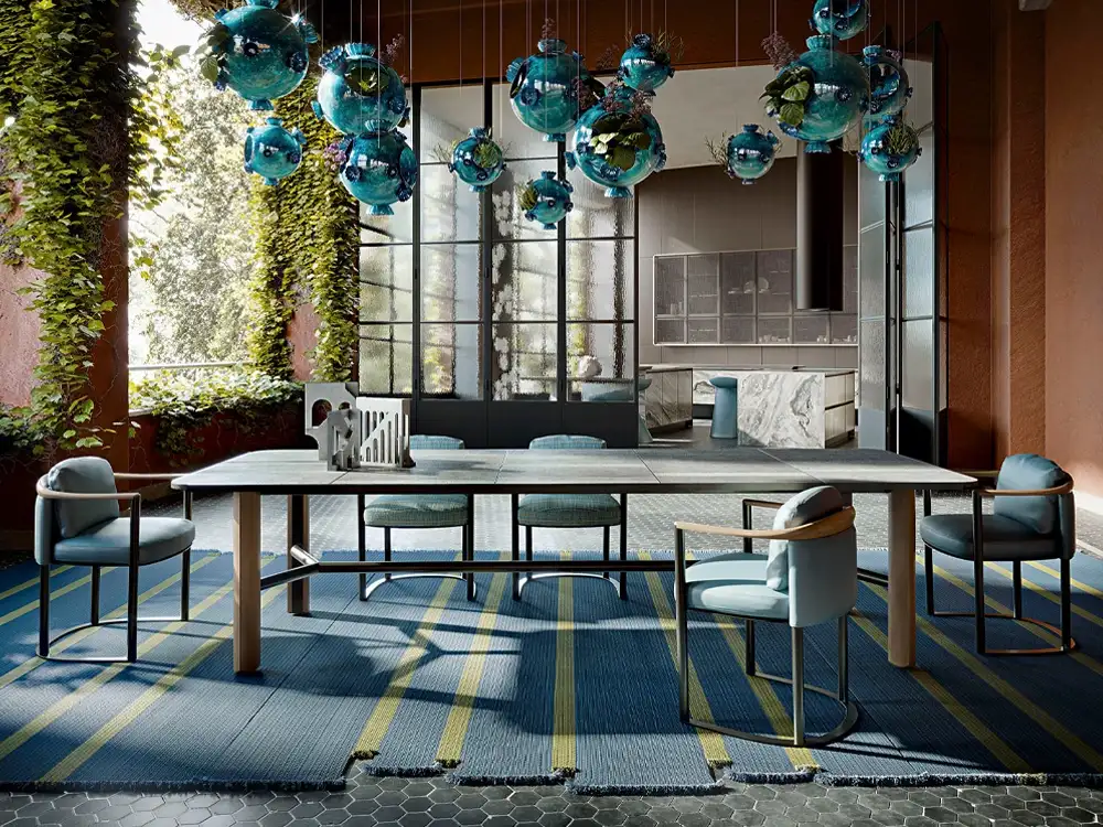 Tavolo Moorea Giorgetti in pietra lavica per arredo outdoor di lusso.webp